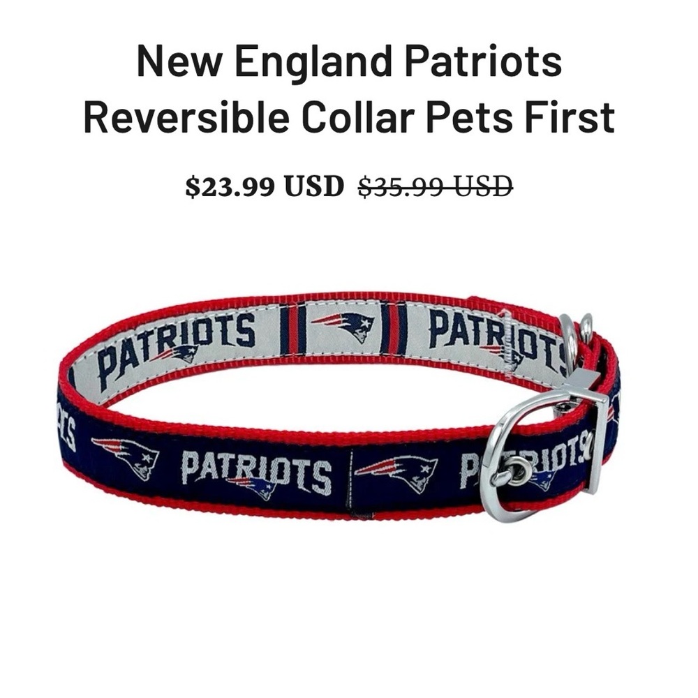 Pets First New England Patriots Dog Collar - Navy and Red